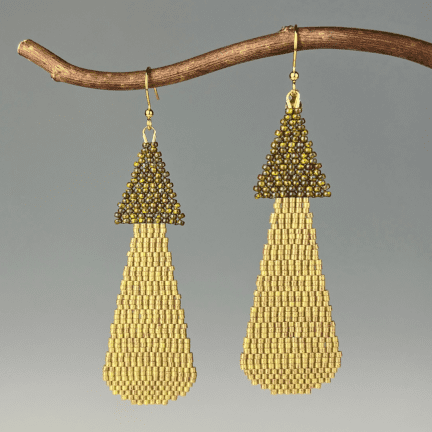 Large Mushroom Beaded Earrings