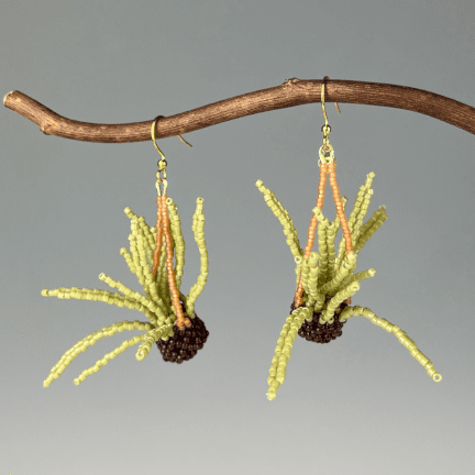 Spider Plant Beaded Earrings