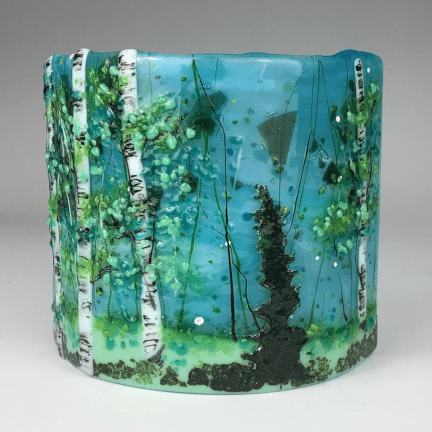 Birch Glass Candle Shield