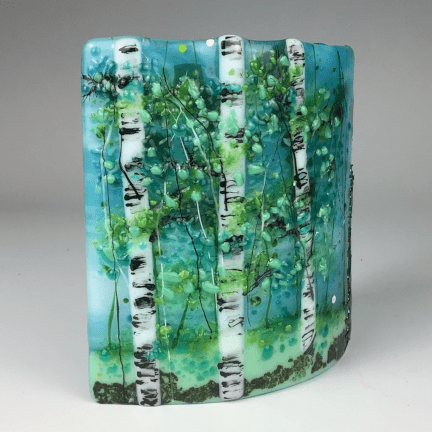 Alternative view of Birch Glass Candle Shield