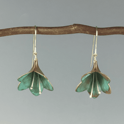 Patina & Brass Azalea Earrings