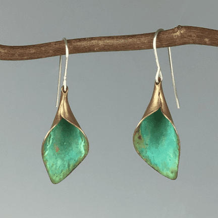 Patina & Brass Calla Lily Earrings