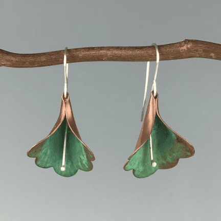 Patina & Copper Weigela Earrings
