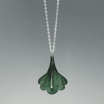 Alternative view of Patina & Copper Weigela Pendant