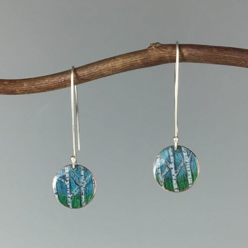 Hand-Colored Birch Tree Earrings