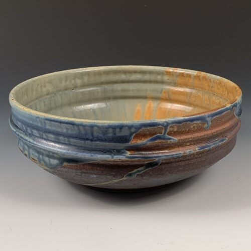 Blue and Yellow Serving Bowl