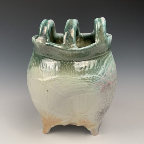 Alternative view of Soda Fired Vase with Flower Supports