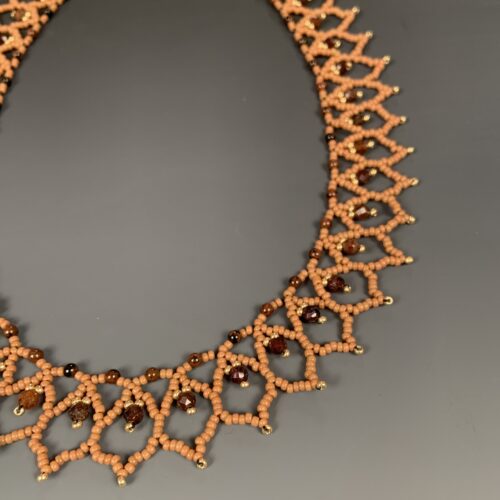 Alternative view of Woven Obsidian and Hessonite Garnet Set