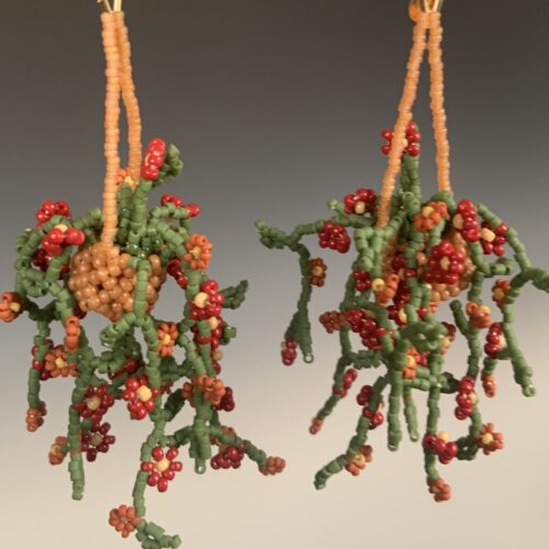 Alternative view of Beaded Flower Basket Earrings