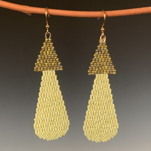 Large Beaded Mushroom Earrings
