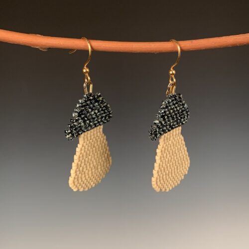 Alternative view of Medium Beaded Mushroom Earrings