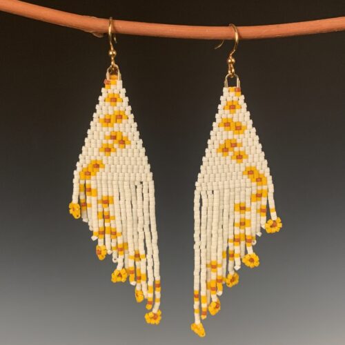 Yellow on White "Flower Shower" Earrings