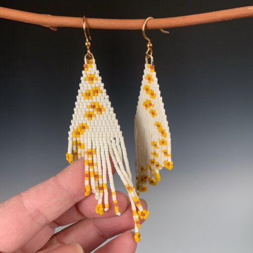 Alternative view of Yellow on White "Flower Shower" Earrings