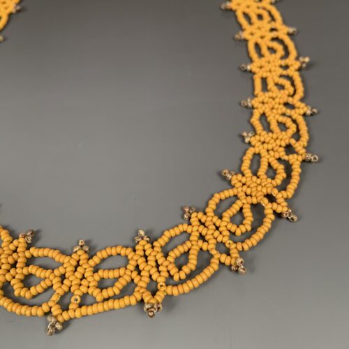 Alternative view of Mustard Weave Beaded Set