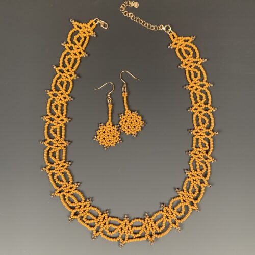 Mustard Weave Beaded Set