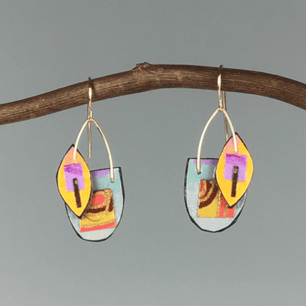 Paper Collage Earrings