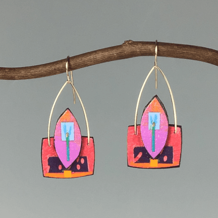 Paper Collage Earrings