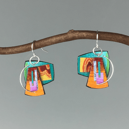 Paper Collage Earrings