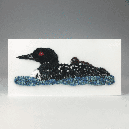 "Loon and Loonlet" Rug Hooking