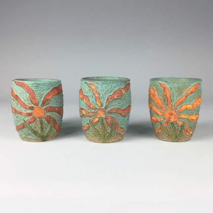 Carved Flower Mug