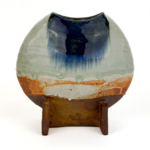 Ceramic Flat Round Vase