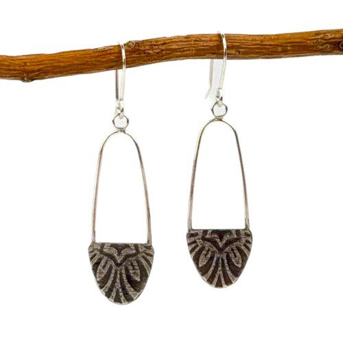 Sterling Silver Relic Earrings