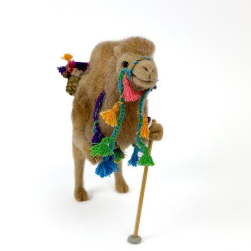 Alternative view of Felted Foraging Bactrian Camel
