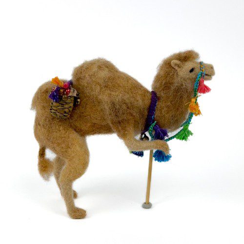 Felted Foraging Bactrian Camel