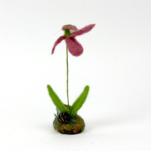 Felted Pink Lady Slipper