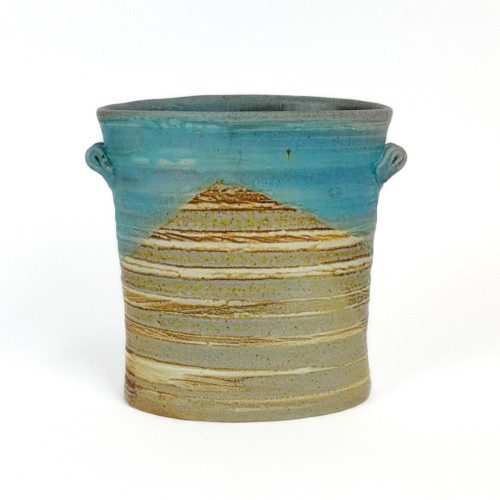 Oval Striated Vase