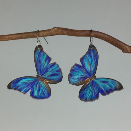 Blue Morpho Butterfly Earrings