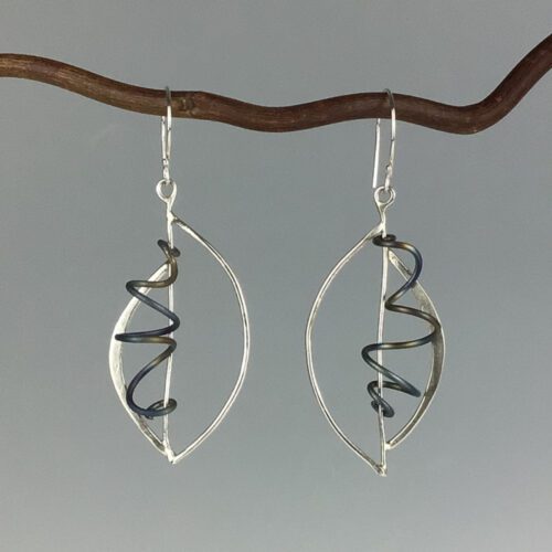 Titanium & Sterling Silver Hoop Earrings
