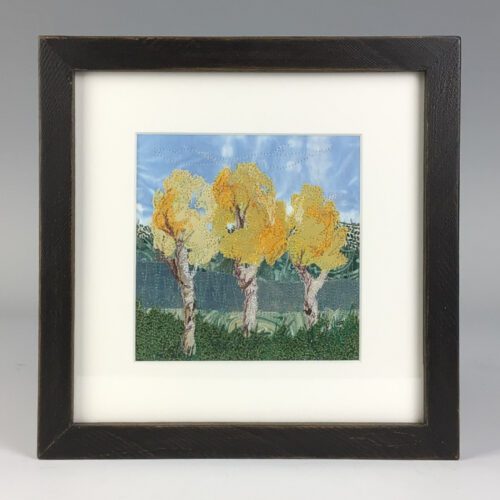 Framed Fiber Collage - Birch Trees