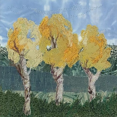 Alternative view of Framed Fiber Collage - Birch Trees