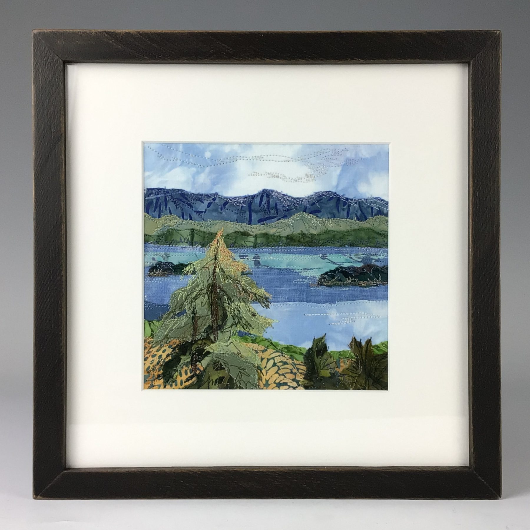 Framed Fiber Collage - View from the Pines