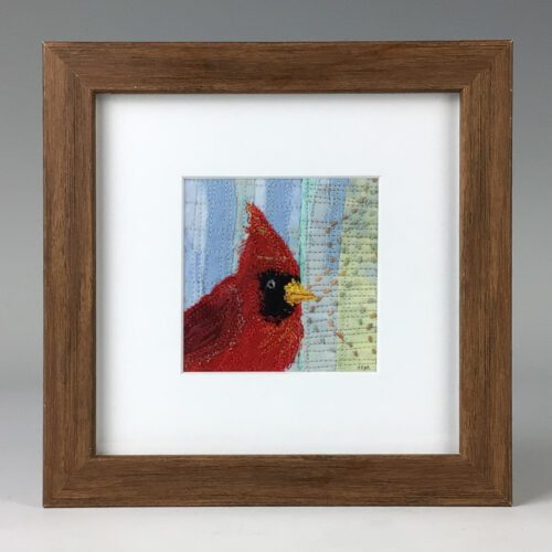Framed Fiber Collage - Mr. Cardinal