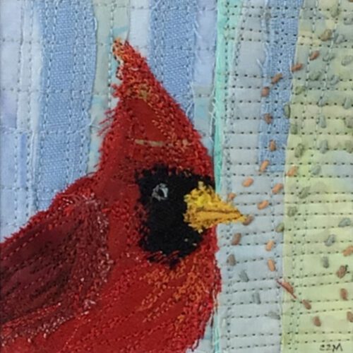 Alternative view of Framed Fiber Collage - Mr. Cardinal