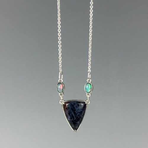 Alternative view of Petrasite Necklace with Opals