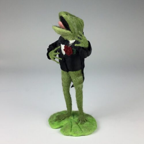Alternative view of Wool Felted Opera Frog