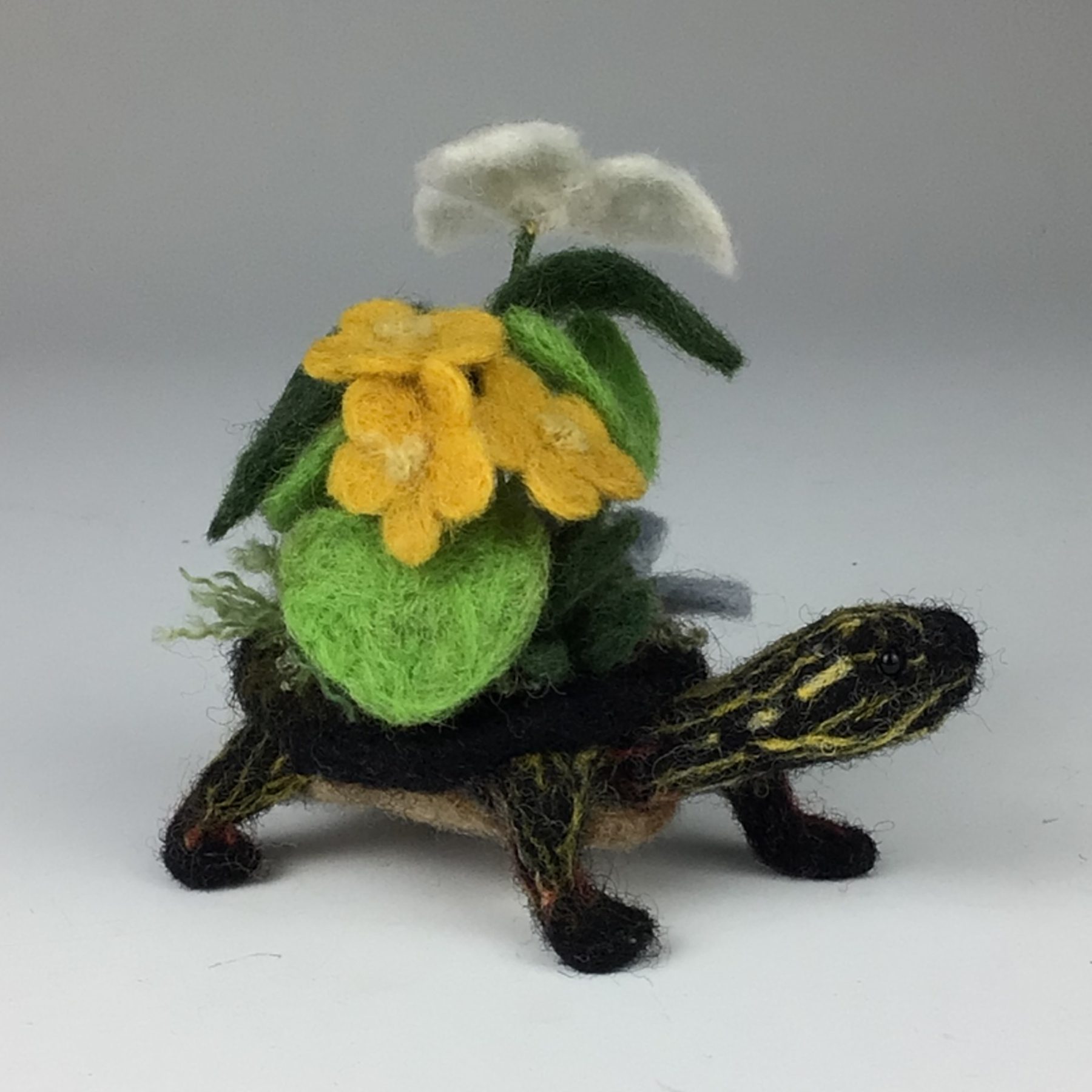 Wool Felted Painted Turtle Garden - Image 2