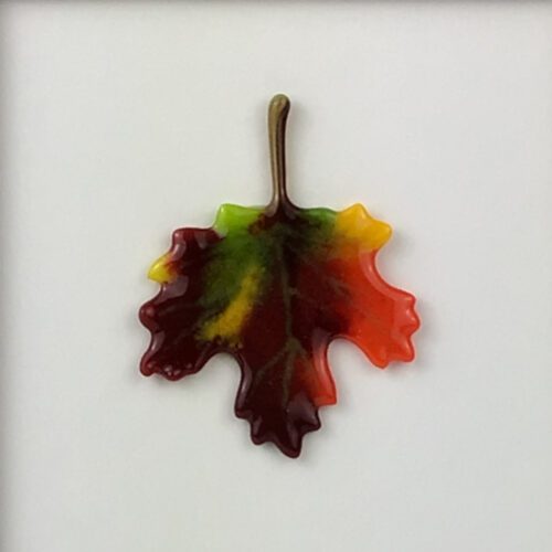 Alternative view of "Committed" Matted Fused Glass Leaf
