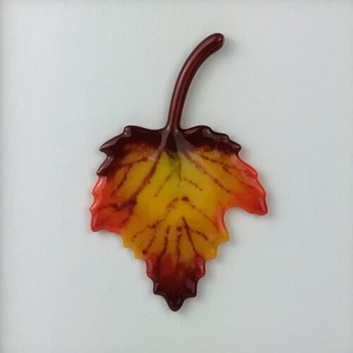 Alternative view of "Blooming" Matted Fused Glass Leaf