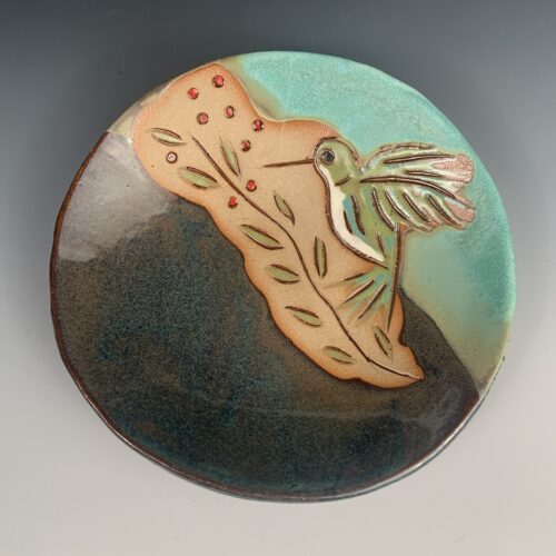Carved Hummingbird Dish
