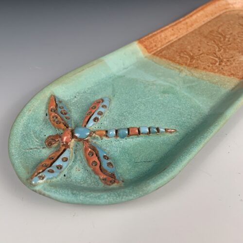 Alternative view of Long Oval Tray with Dragonfly