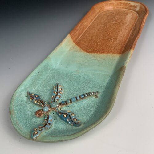 Alternative view of Long Oval Tray with Dragonfly