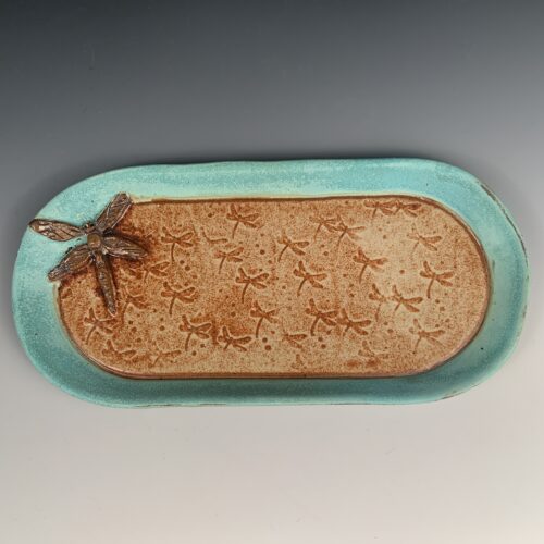 Oval Tray with Dragonfly