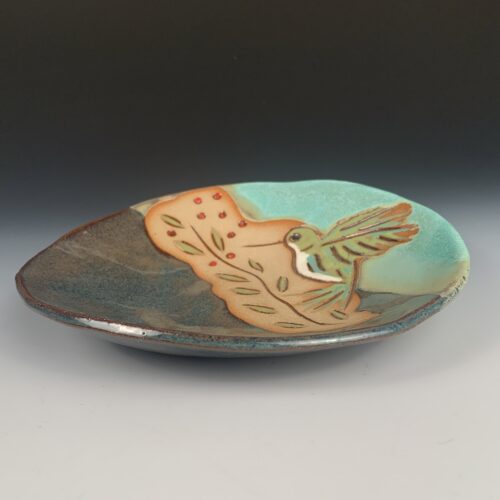 Alternative view of Carved Hummingbird Dish