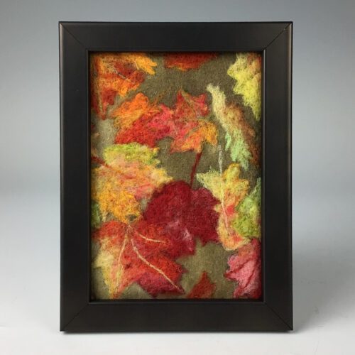 "Maple Leaves" Framed Fiber Wall Art