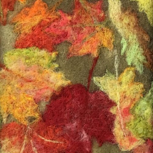 Alternative view of "Maple Leaves" Framed Fiber Wall Art