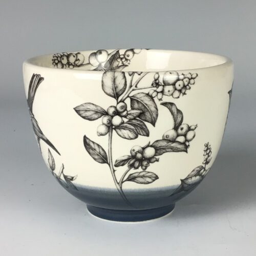Alternative view of Small Bowl with Hermit Thrush